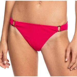 ROXY Bikini Bottoms Size Large Casual Mood Full Swim NWT Magenta Tortoise Rings